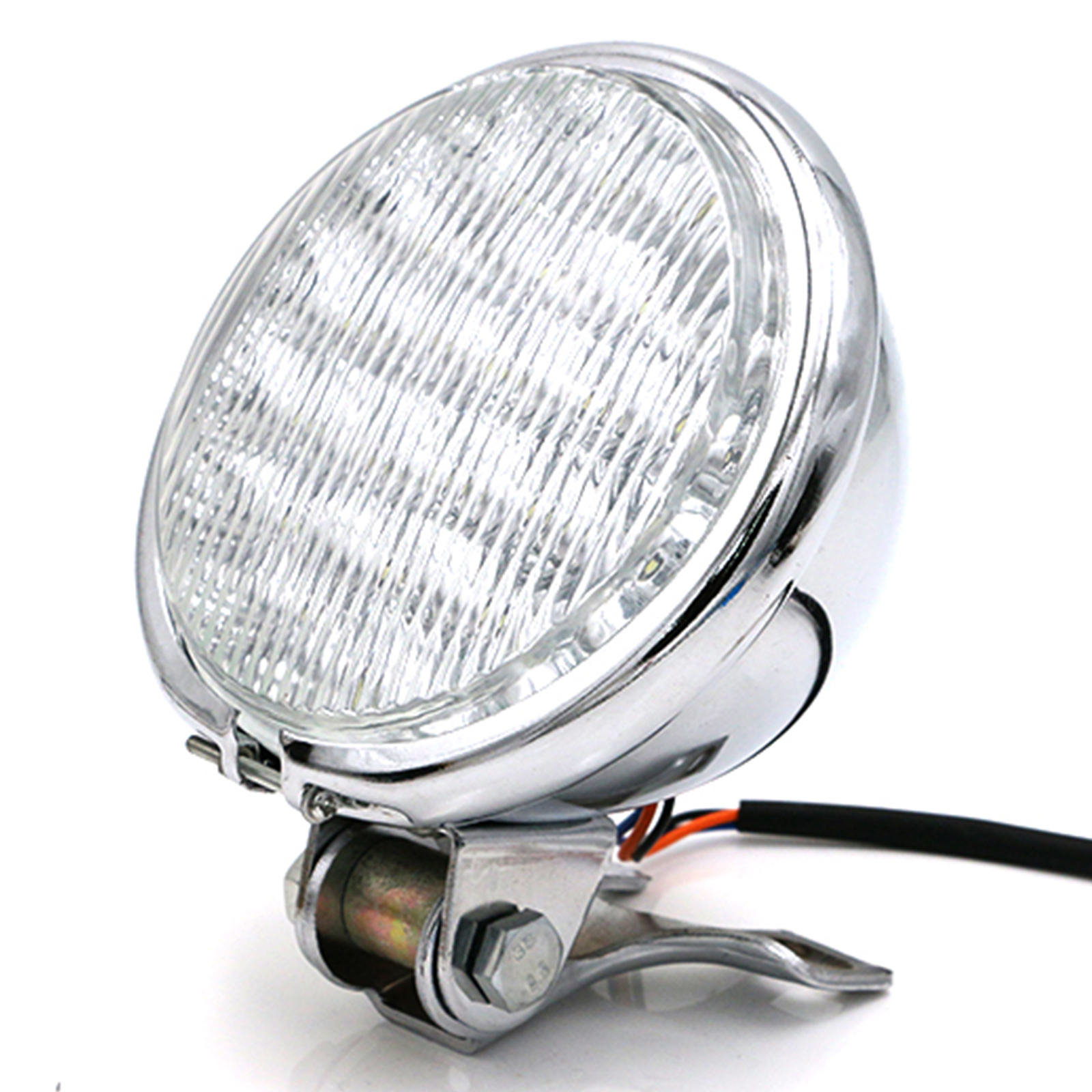 5'' Vintage LED Headlight - Chrome & Transparent