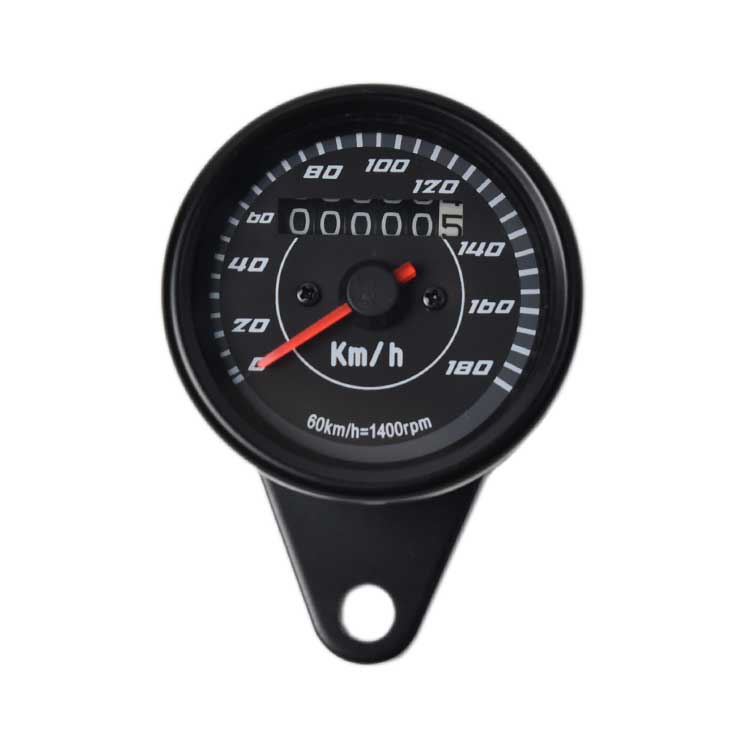 Mechanical 0-180km/h Motorcycle Speedometer - Black